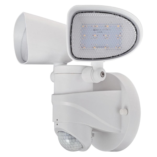 Fixture Wall Outdoor LED Motion Sensor 2-Light Security White Acrylic Lens